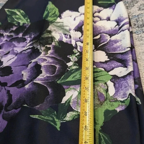 NY&Co Navy/Purple floral print A line casual/party Dress size XS - Picture 6 of 7